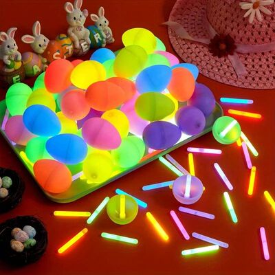 200 Pcs Easter Egg with 300 Pcs Easter Glow Sticks Glow in t