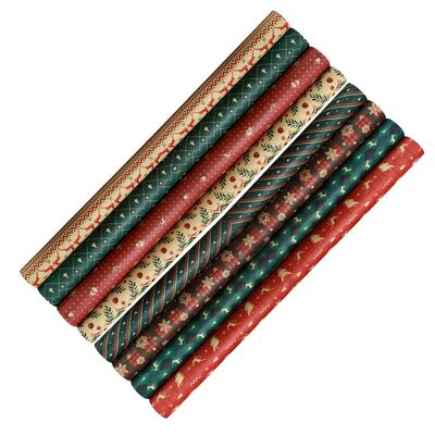 8Pcs Christmas Wrapping Paper DIY Craft Supplies Stripe Gift