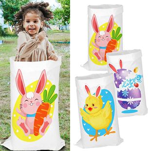 Easter Outdoor Party Games for Family Bunny Potato Sack Race