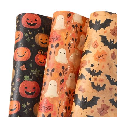 Halloween Wrapping Paper 20*27inch Ghost Pumpkin Bat Pattern