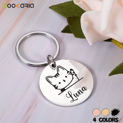 Personalized Cat ID Tag Anti-lost Mirror Pet Name Tags