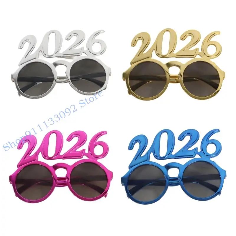 H9ED Unique 2026 Themed Round Lens Glasses For Holiday Event