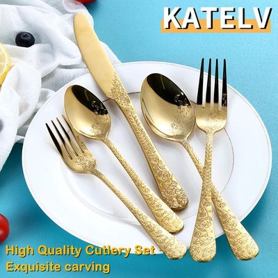 High Quality Cutlery Set Handle Exquisite carving Stainless