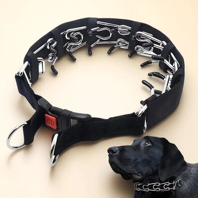 Dog Prong Training Collar Choke Pinch Collar with Rubber Com