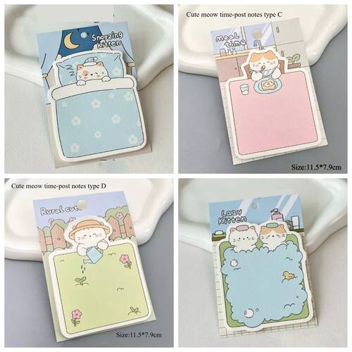 Post It Notes Cloud Diary Cute Cat Illustration Material Sha