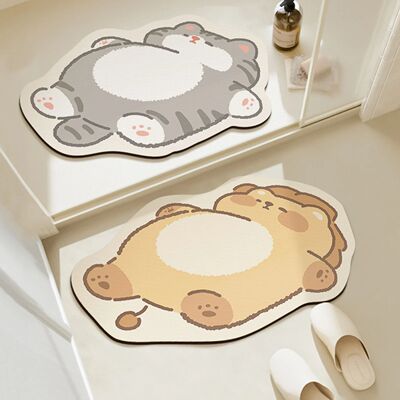 Rubber Material Super Anti-Slip Bathroom Mat Quick-Absorbing