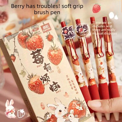 4Pcs Fruit Theme Ballpoint Pens with Inspirational Quotes So