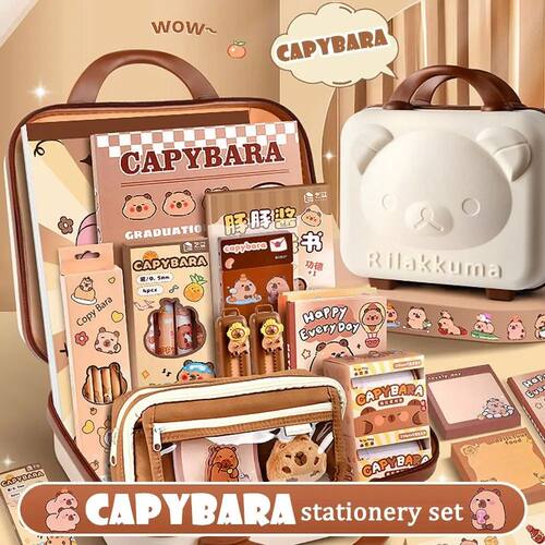 Large Capacity Gift Box Capybara Stationery Set Pencil Case