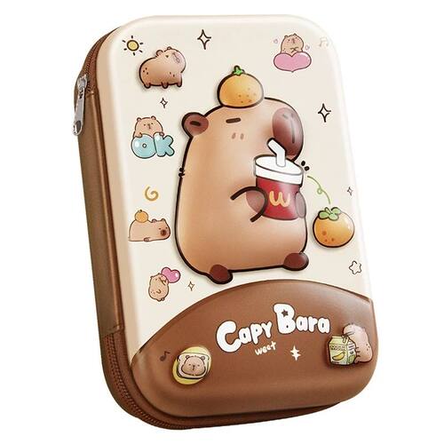 Capybara 3D Brown Large Capacity Pencil Case Stationery Pouc