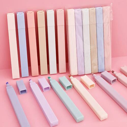 6 Pieces Lytwtw's Cute Kawaii Candy Color Molandi Office Sch
