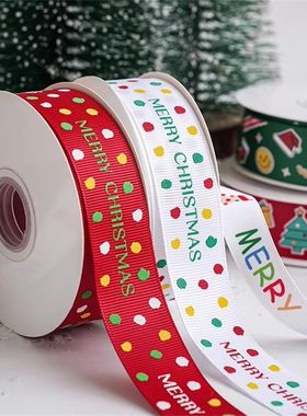 New 25mm 15m Christmas Printed Ribbon Christmas Gift DIY Dec