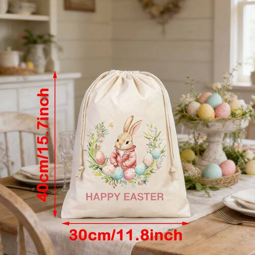 Happy Easter Large Gift Bag Cute Bunny Children's Egg Hunt G