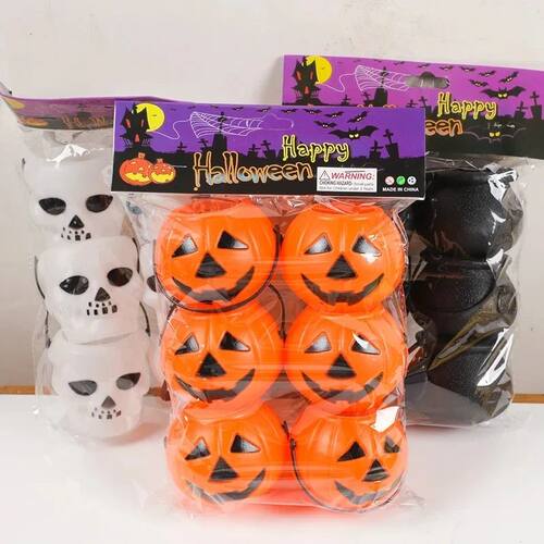 6pcs Halloween Cauldron Bucket Candy Pumpkin Witch Black Pot