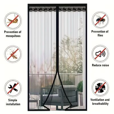 Magnetic Mosquito-Repellent Door Curtain Soft Mesh Door for