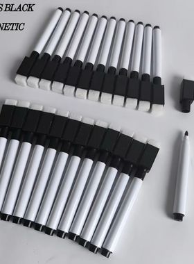 25Pcs Black Dry Erase Markers with Eraser Cap White Board Dr