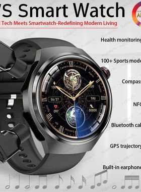 2025 Smart Watch GPS Track 2 in 1 With Earphone Smartwatch B