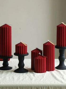 Vintage Wine Red Cylindrical Ins Aroma Candle French Romanti