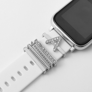 for Strap Charms Initials Set Silicone Letter Iwatch