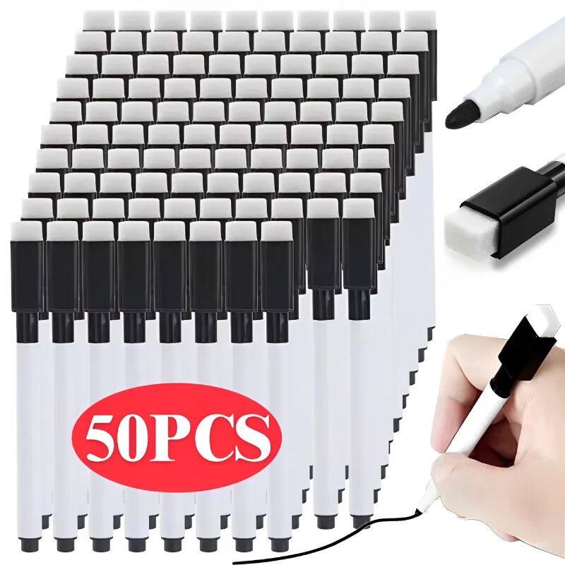 5-50PCS Black Dry Erase Markers with Eraser Cap White Board图片