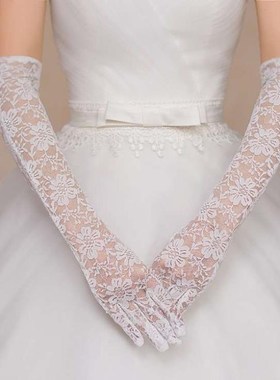 Dance show red gloves/gloves/wedding dress accessories the