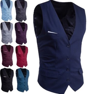 Mens Dress Suit Vest Fashion Wedding Men Slim Fit Waistcoat