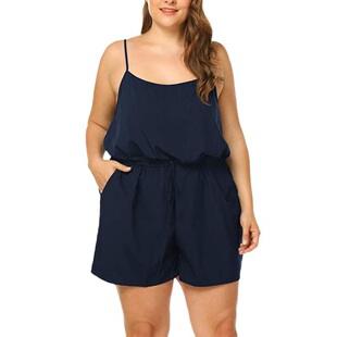 Sexy Playsuit Jumpsuit Women Rompers Bodysuit Plussize Red