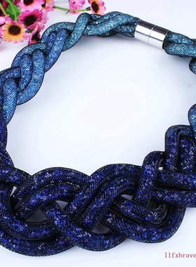 水晶石钻编织渐变女项链 crystals women necklace jewelry