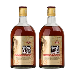 古越龙山绍兴黄酒金三年500ml*2花雕酒糯米酒半干瓶装自饮绍兴酒