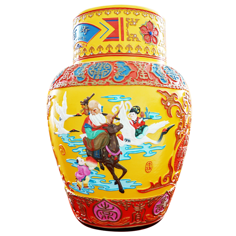 古越龙山绍兴黄酒花雕酒三十年陈酿百寿浮雕酒10l/坛绍兴坛装花雕