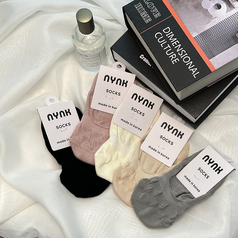 韩国东大门进口袜子纯色轻薄透气夏季浅口袜吸汗隐形男女百搭船袜