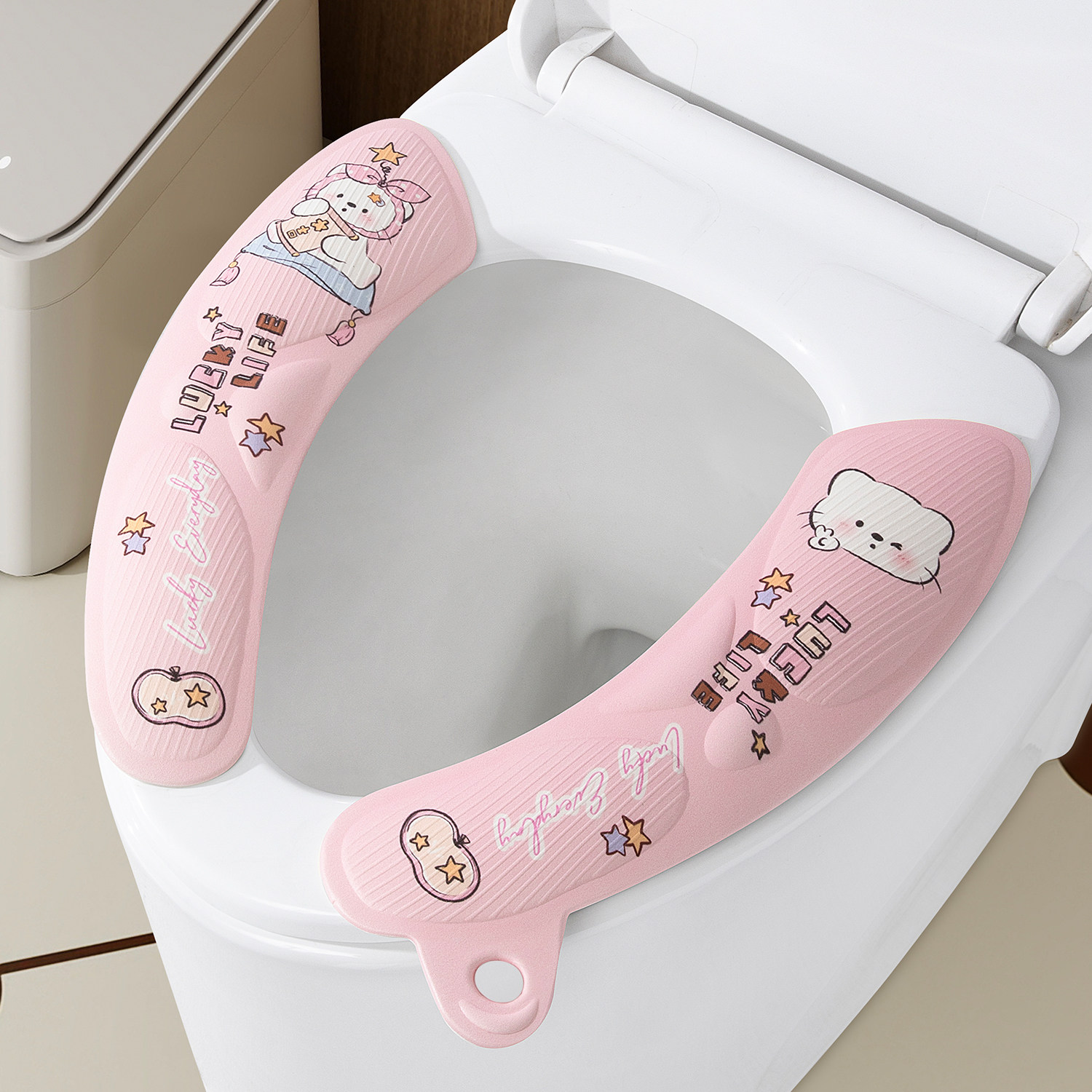 家用马桶垫子可爱马桶垫粘贴式防水四季通用卡通坐便垫子马桶坐垫