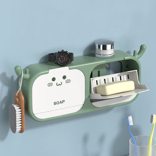 肥皂盒家用免打孔翻盖香皂架