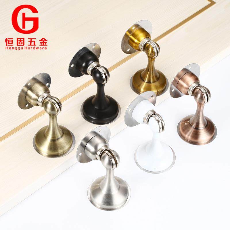 不锈钢门吸 免打孔两用门挡加厚加长门阻强磁门碰卫生间防撞地吸