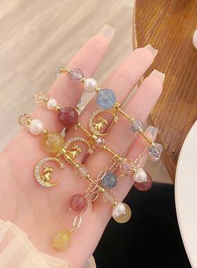 冰萃~甜美清新森系兔子水晶手串手作古风汉服配饰学生少女心手链