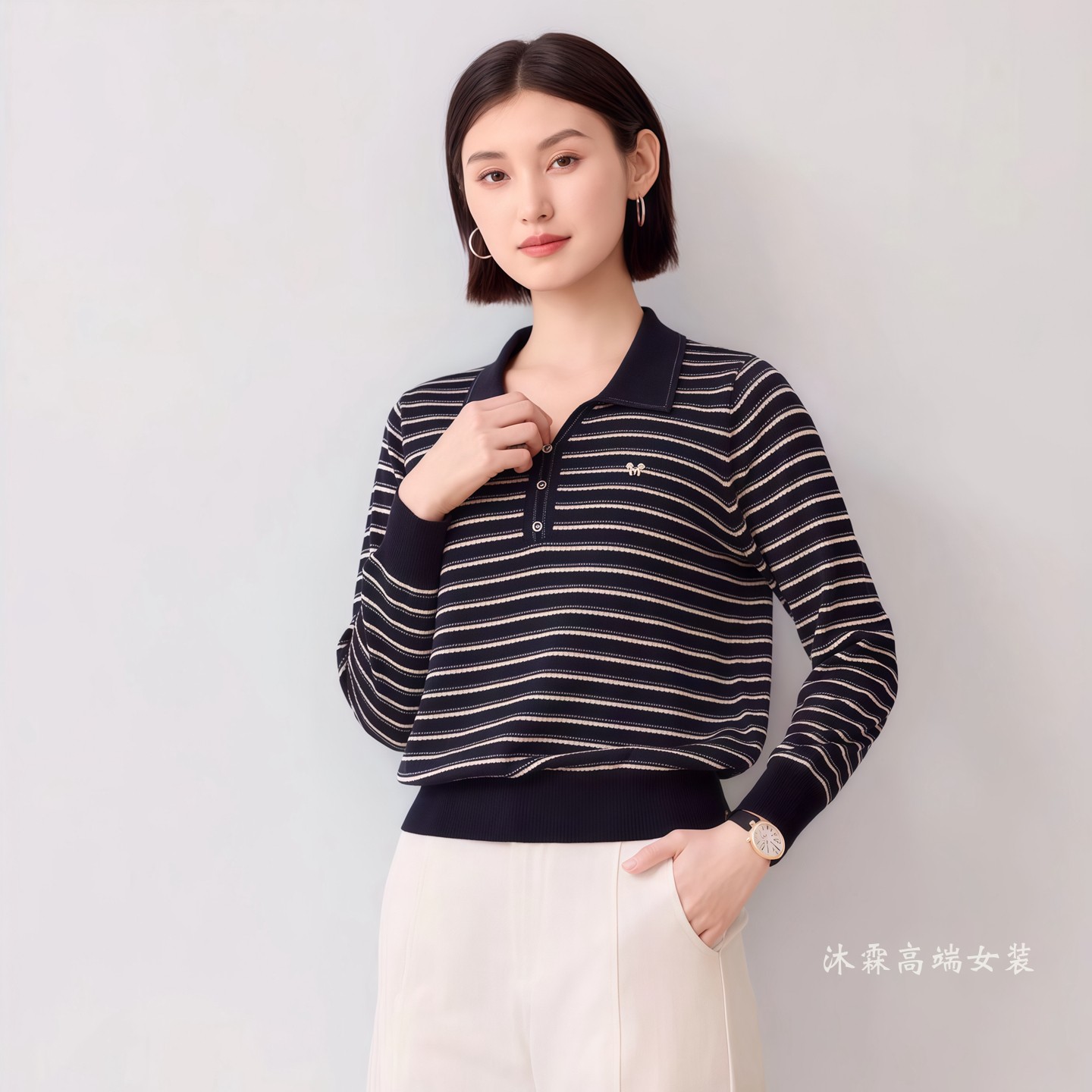 沐紫霖2026秋冬季新大码显瘦宽松莱赛尔天丝针织衫女上衣t恤22136