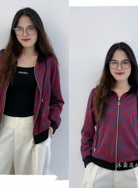 雅姿赏色珊瑚花2025秋冬新款上衣大码显瘦宽松修身百搭外套11044