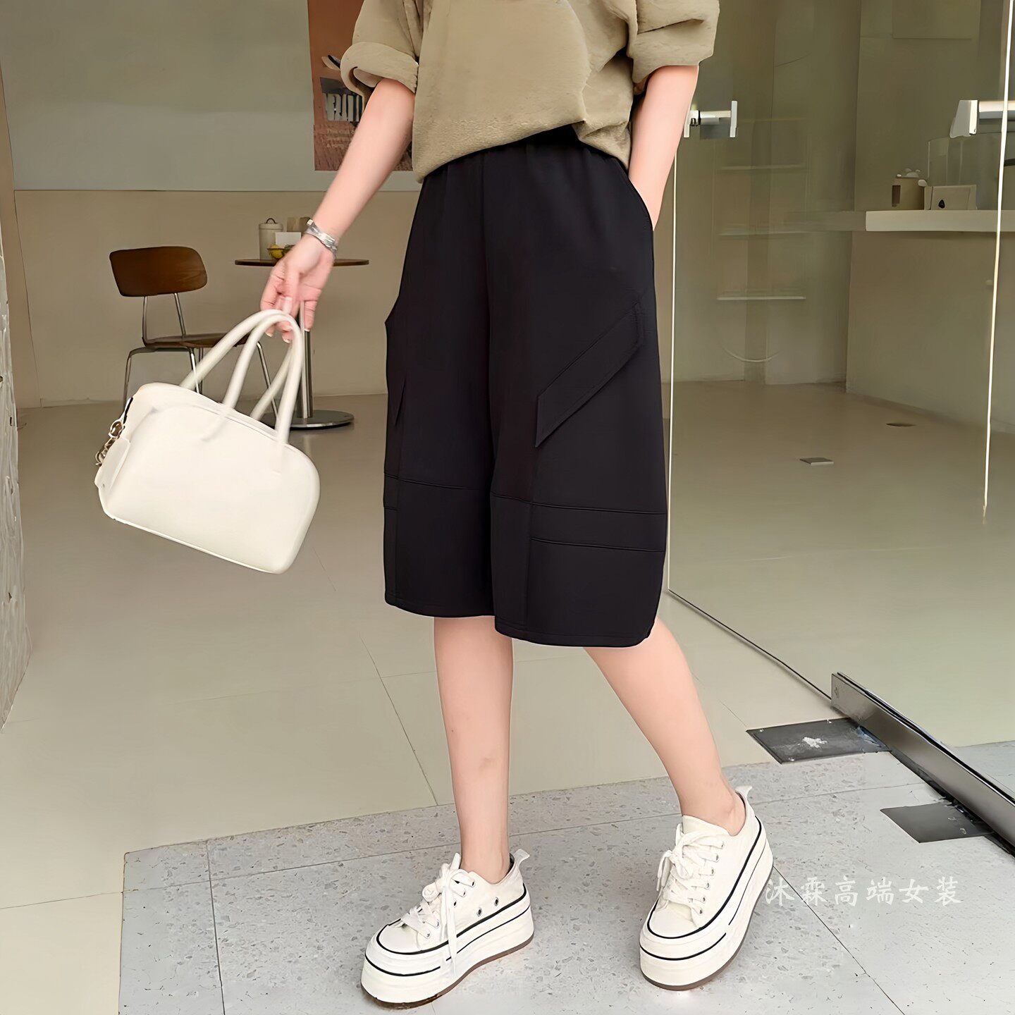 阳龙2026夏季新款宽松大码修身百搭显瘦胖M休闲运动女裤B26-5623
