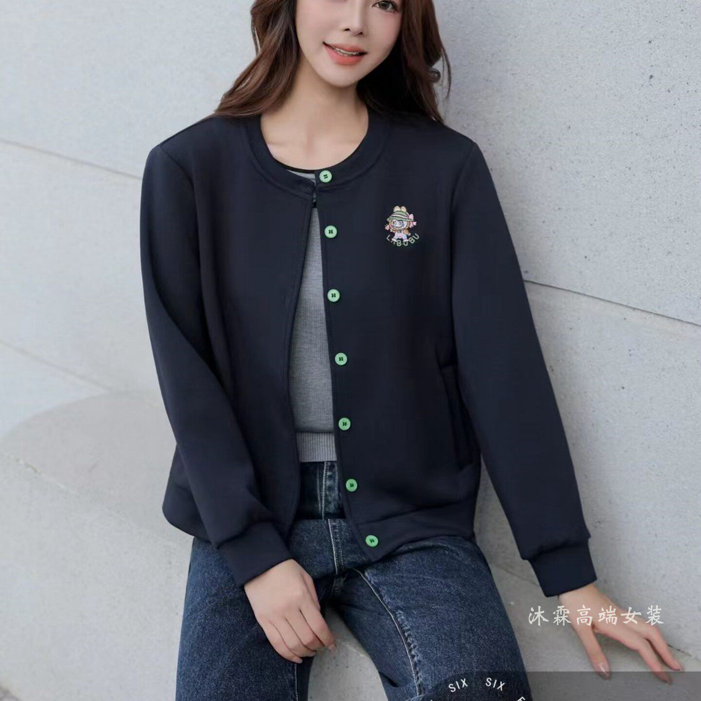 台湾1668道尚遇2025秋冬新款大码修身宽松休闲气质上衣外套560671