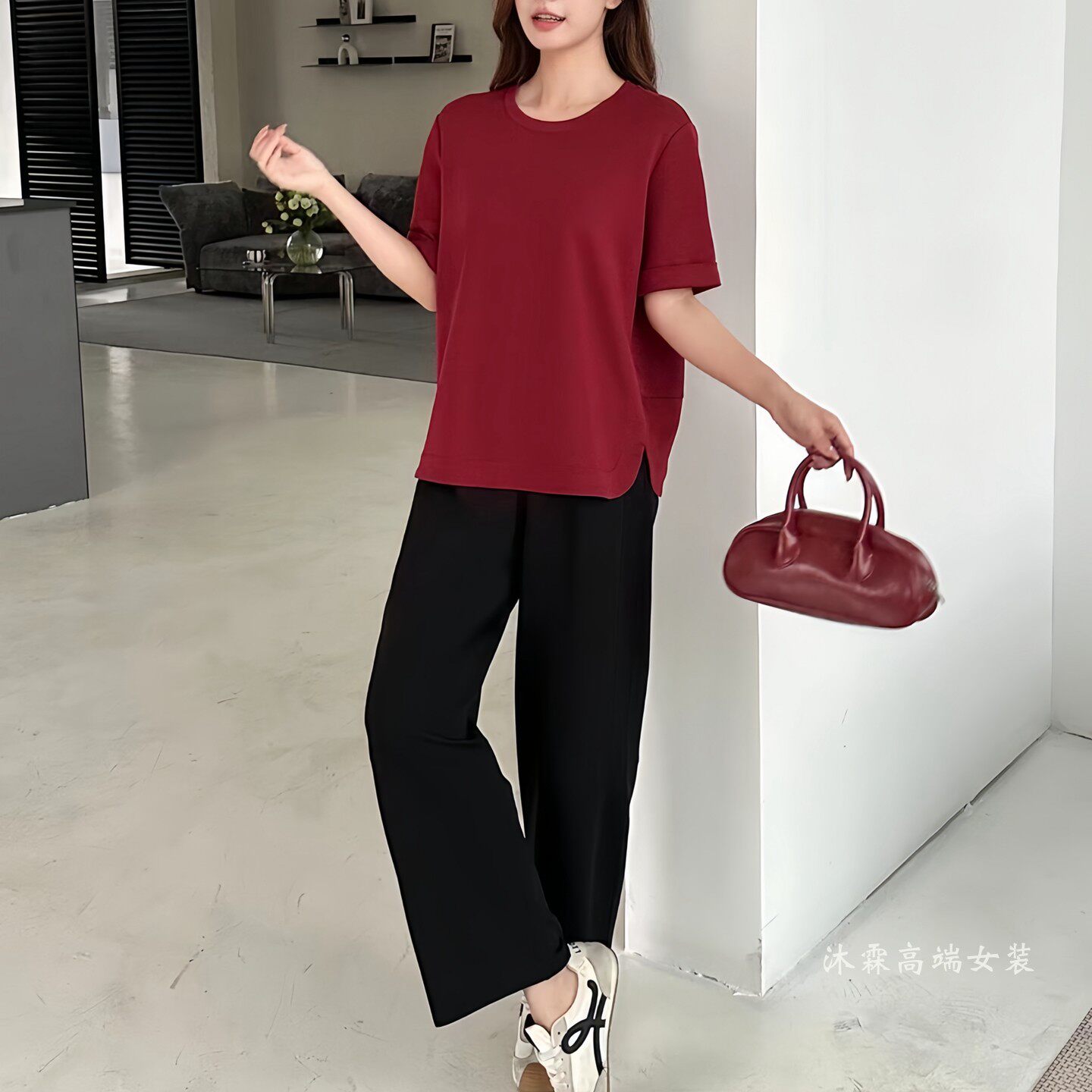 阳龙2026夏季新款上衣B26-9013配裤子大码显瘦休闲女运动两件套装