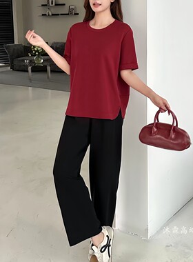 阳龙2026夏季新款上衣B26-9013配裤子大码显瘦休闲女运动两件套装