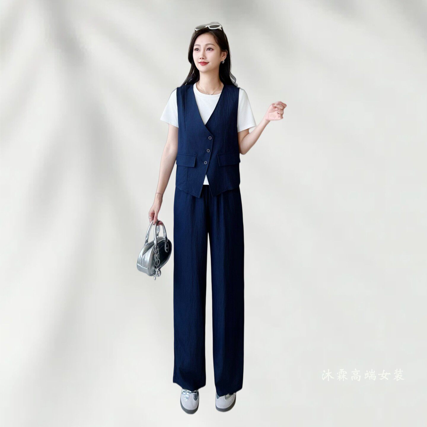雅姿赏色珊瑚花2026夏季新款大码气质宽松运动休闲两件套装78012