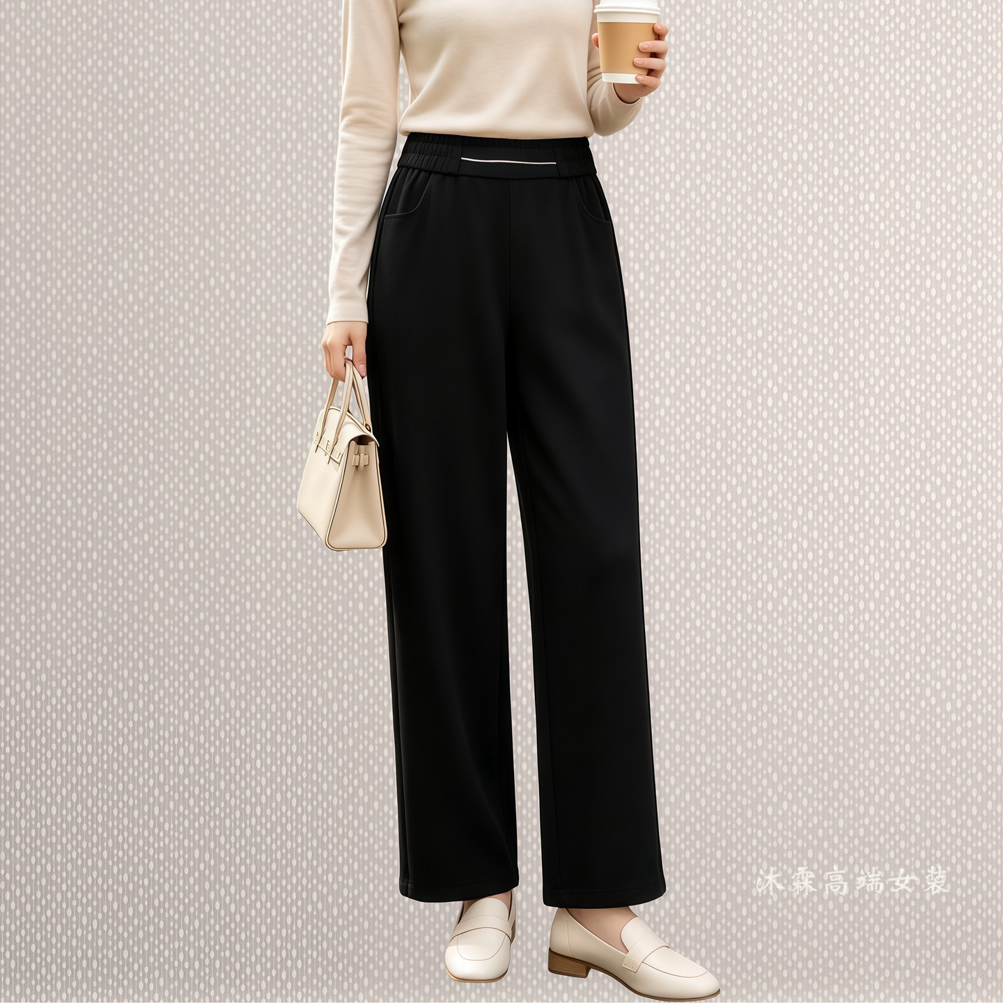沐紫霖2026秋冬季新款宽松大码修身显瘦胖M休闲直筒女裤子琪2628