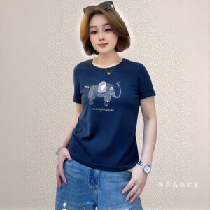 斐斐2026夏季新款宽松大码修身显瘦气质女打底衫百搭上衣T恤7716