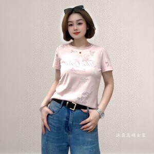 斐斐2026夏季新款宽松大码修身显瘦气质女打底衫百搭上衣T恤1831
