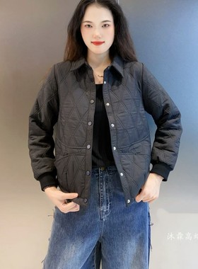 雅姿赏色珊瑚花2025秋冬新款上衣大码显瘦宽松修身百搭外套11031