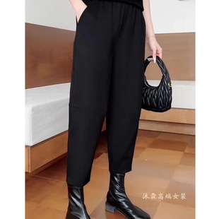 B23 阳龙2024秋冬新款 显瘦胖M休闲哈伦运动女裤 修身 5035 宽松大码