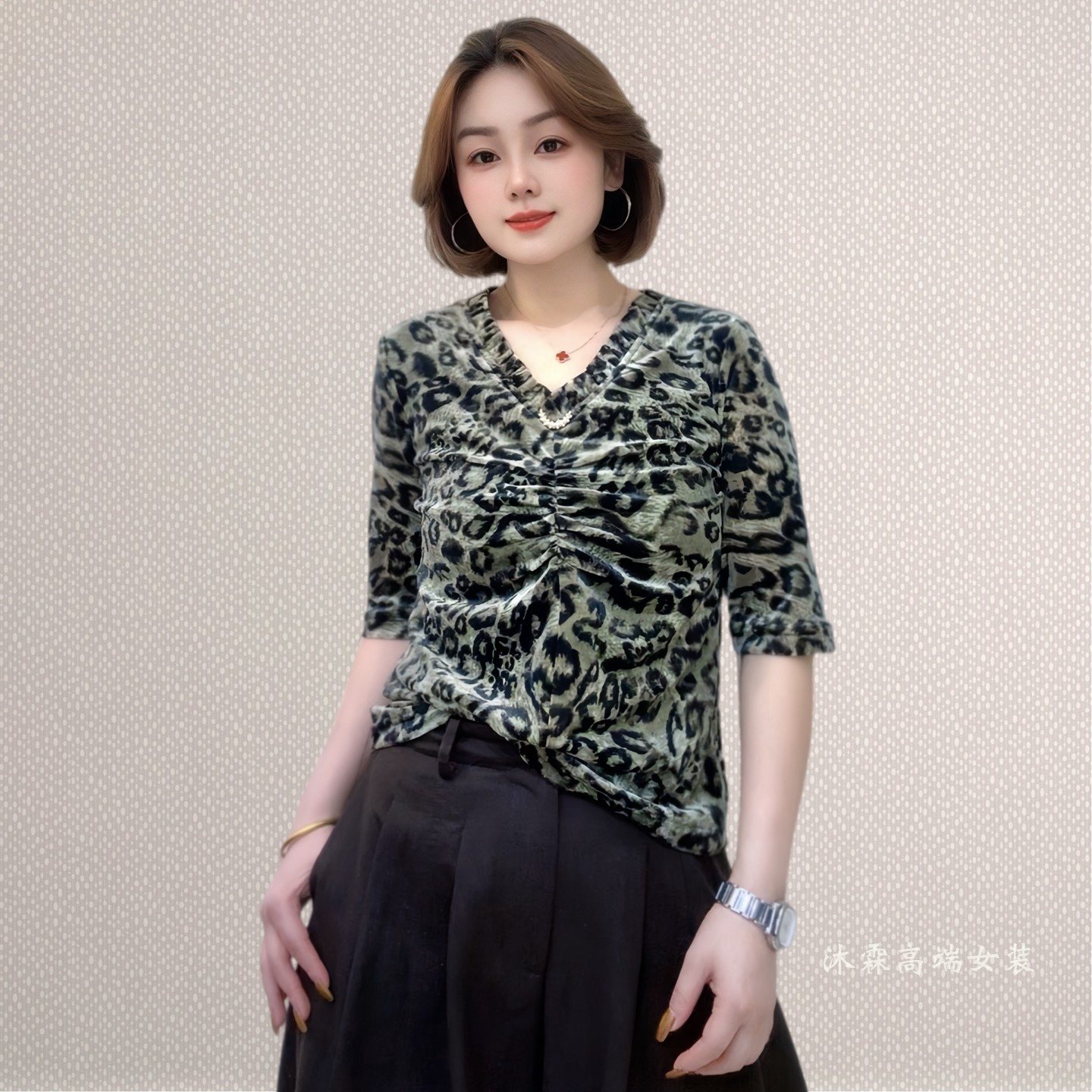 斐斐2026秋冬新款宽松大码修身显瘦气质女打底衫百搭上衣T恤5205