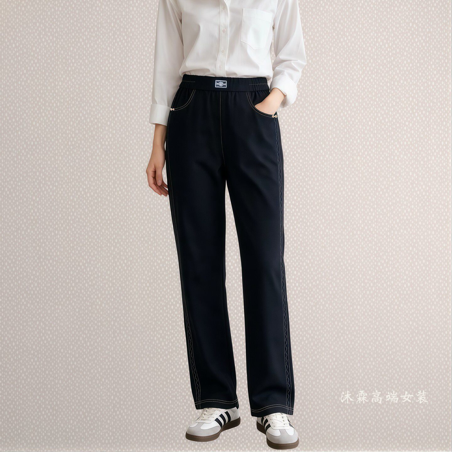沐紫霖2026秋冬季新款宽松大码修身显瘦胖M休闲直筒女裤子琪2629