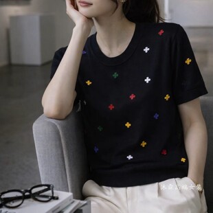 1668美季 新大码 显瘦莱赛尔天丝针织衫 上衣t恤630236 然亮2026夏季
