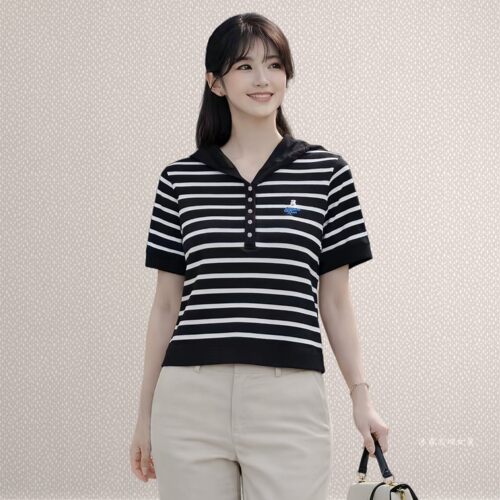 1668美季然亮2026夏季新大码显瘦莱赛尔天丝针织衫上衣t恤620116